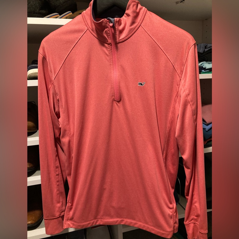 Vineyard Vines Quarter Zip, Salmon, Medium